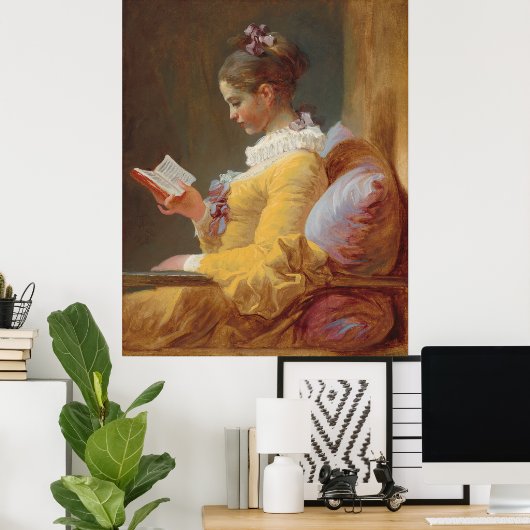 Jean-Honoré Fragonard - Lezing van een jong meisje Poster (Thuiskantoor)