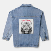 JEAN JACKET AANGEPASTE NAAM ZWART-WITTE TIJGER (Achterkant)