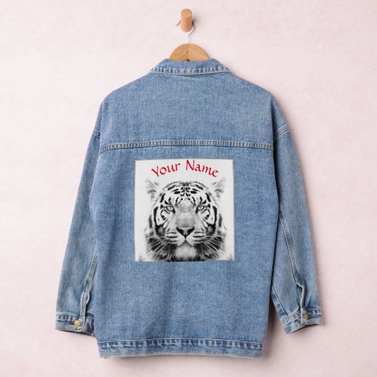 JEAN JACKET AANGEPASTE NAAM ZWART-WITTE TIJGER (Hangar)