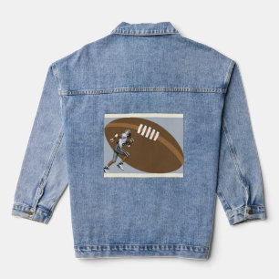 Jean Jacket avec Football Player et Football