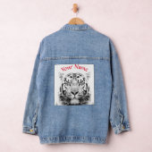 JEAN JACKET NOM PERSONNALISÉ TIGRE NOIR ET BLANC (Hangar)
