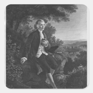 Jean-Jacques Rousseau die "Emile" vormt Vierkante Sticker