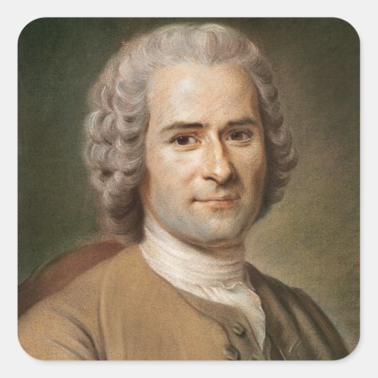 Jean-Jacques Rousseau na 1753 Vierkante Sticker (Voorkant)