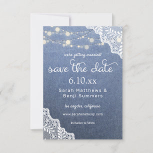 Jean Lace & String Lights Save The Date