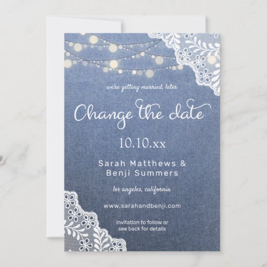 Jean Lace & String Lights Wedding verander de Datu Kaart (Voorkant)