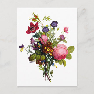Jean Louis Prevost Rozen en Pansy Boeket Briefkaart