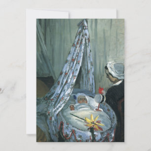 Jean Monet in wieg door Claude Monet, Baby Shower Kaart