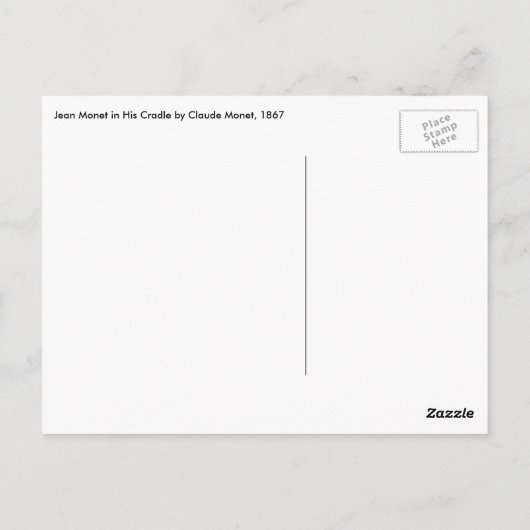 Jean Monet in Zijne Cradle door Claude Monet Briefkaart (Achterkant)