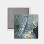 Jean Monet in Zijne Cradle door Claude Monet Magneet (Voorkant / Achterkant)