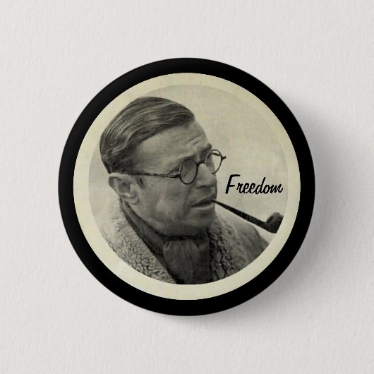 Jean-Paul Sartre Ronde Button 5,7 Cm (Voorkant)