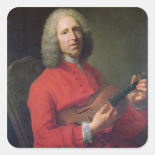Jean-Philippe Rameau met een Violin Vierkante Sticker