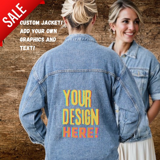 Jean Veste avec carte graphique personnalisée