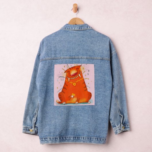 Jean Veste avec Comical Orange Cat (Hangar)