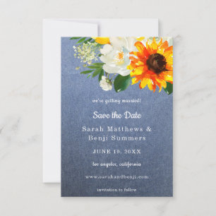 Jean, Zonnebloem & Witte Bloemen Save The Date V2