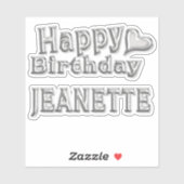 Jeanette Happy Birthday Autocollants (Feuille)