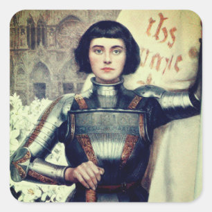 Jeanne d'Arc (Albert Lynch illustratie) Vierkante Sticker