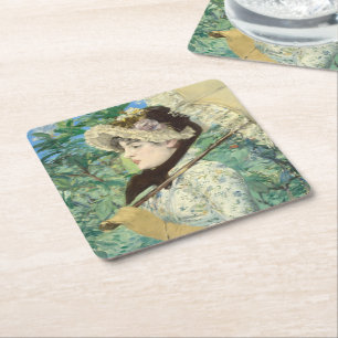 Jeanne (Lente) Edouard Manet Vierkante Kartonnen Onderzetter