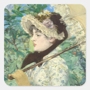 Jeanne (Lente) Edouard Manet Vierkante Sticker