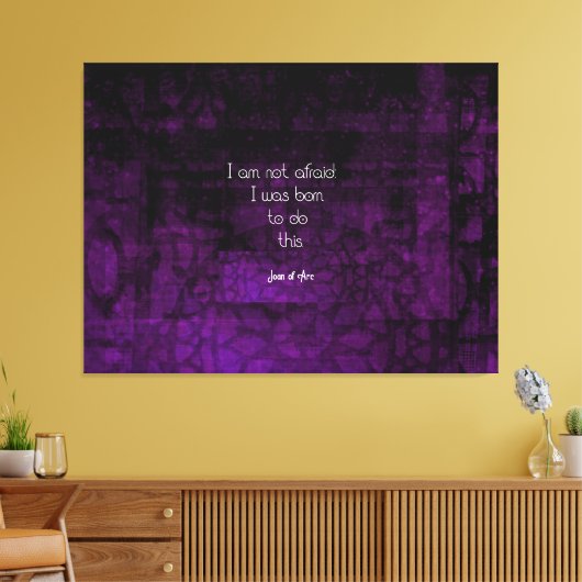 Jeanne of Arc Inspirerend Quote Over Angst Canvas Afdruk (Insitu (Woonkamer))