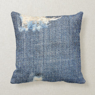 Jeans déchiré Faux Look Coussin