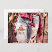 Jeans déchirés et carte postale de tatouage (Devant / Derrière)