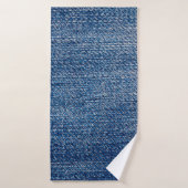 Jeans fabric denim structuur blauw badhanddoek (Badhanddoek)
