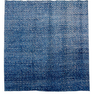 Jeans fabric denim structuur blauw douchegordijn