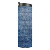 Jeans fabric denim structuur blauw thermosbeker (Geroteerd rechts)