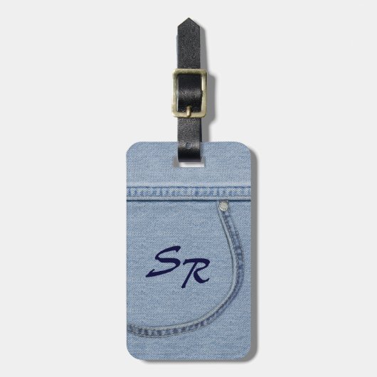 Jeans Label met Monogram Bagagelabel (Voorkant verticaal)
