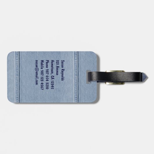 Jeans Label met Monogram Bagagelabel (Achterkant horizontaal)