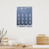 Jeans, Lace, String Lights Wedding Seating Chart Poster (Keuken)