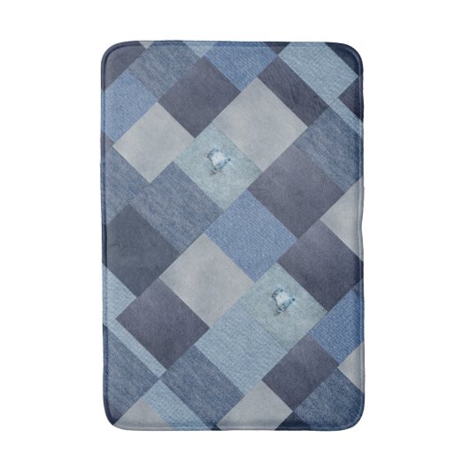 Jeans Patchwork Denim Stof Badmat (Voorkant Verticaal)