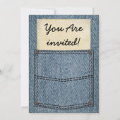 Jeans Pocket Birthday Party - Uitnodigingen (Voorkant)