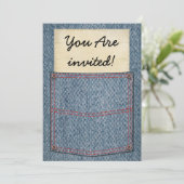 Jeans Pocket Bridal Shower Invitations Kaart (Staand voorkant)