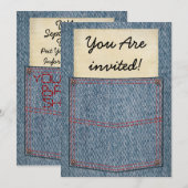Jeans Pocket Bridal Shower Invitations Kaart (Voorkant / Achterkant)
