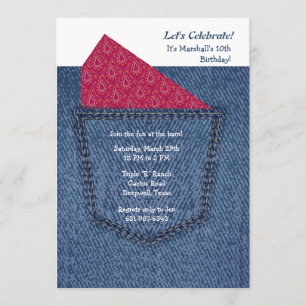 Jeans Pocket Invitation Kaart