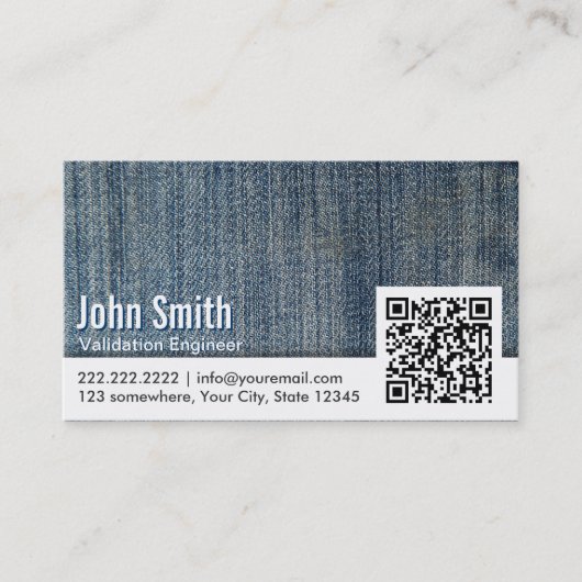 Jeans QR Code Validation Engineer Visitekaartje (Voorkant)