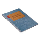 Jeans Textuur met leder Label Notitieboek (Rechterzijde)