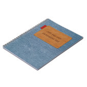 Jeans Textuur met leder Label Notitieboek (Linkerzijde)