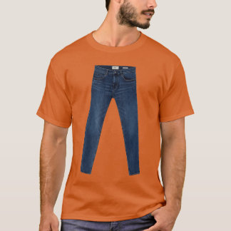 Jeansee paar blauwe denim jeans eigenzinnig grappi t-shirt