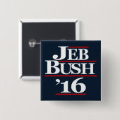 Jeb Struik 2016 Campagne Buttonnen Vierkante Button 5,1 Cm (Voorkant /achterkant)