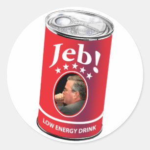 Jeb Struik voor President Humor, Lage Energie Drin Ronde Sticker