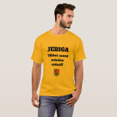 JEBIGA Többet mond minden szónál! sárga rövid ujú T-shirt (Voorkant volledig)