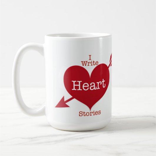J'écris des histoires de coeur Mug (Gauche)
