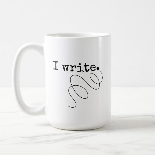 J'Écris. Mug à café de l'écrivain (Gauche)