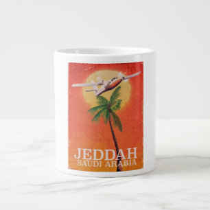 Jeddah Saudi-Arabië kaart reisposter. Jumbo Beker