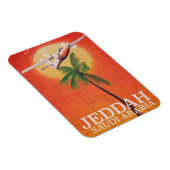 Jeddah Saudi-Arabië  kaart reisposter. Magneet (Rechterzijde)