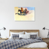 Jedediah Smith maakt zijn weg door de woestijn Canvas Afdruk (Insitu (Slaapkamer))