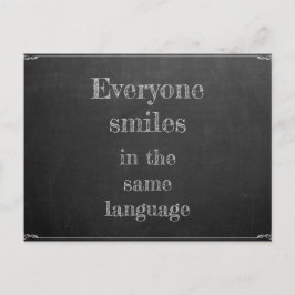 Jeder lächelt in derselben Sprache Briefkaart