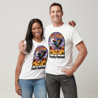 Jeehaa Eindelijk met Pensioen Gegane Dansende Cowb T-shirt